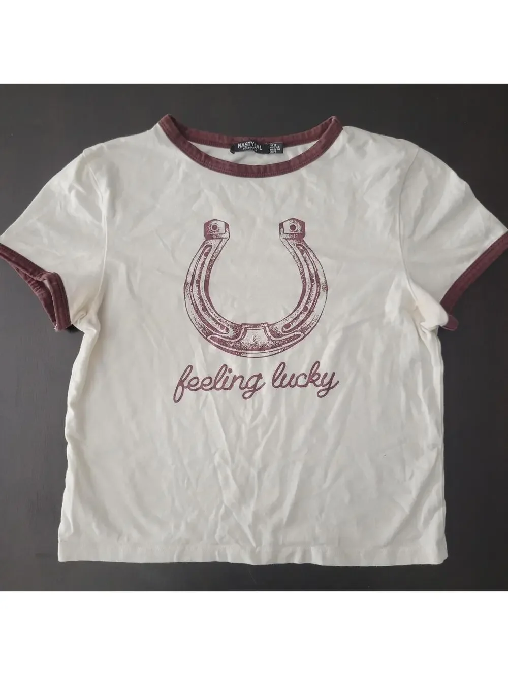 Nasty Gal Feeling Lucky Ringer Tee Size 10